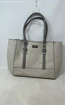 G By Guess Womens Gray Ostrich Embossed Leather Snap Shoulder Tote Bag