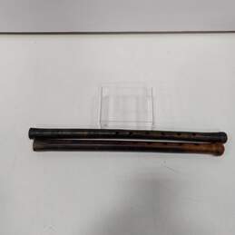 Pair of Handmade Stained Wood Fife Recorders