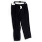 NWT Womens Black Pleated Slash Pocket Straight Leg Dress Pants Size 16p image number 1