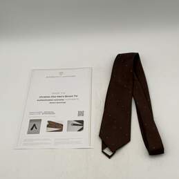 Authentic Vintage Christian Dior Mens Brown Printed Designer Necktie With COA