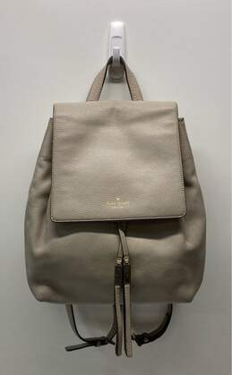 Kate Spade Leather Flap Backpack Taupe
