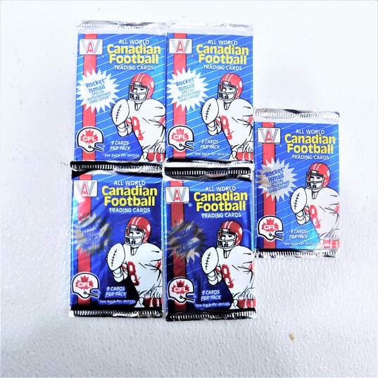 r10 Factory Sealed 1991 All World CFL Football Card Packs image number 3
