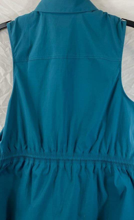 NWT Athleta Womens Teal Levitate Poplin Sleeveless Collared Tank Top Size XL image number 4