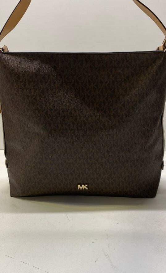 Michael Kors MK Signature Canvas Hobo Shoulder Tote Bag image number 1