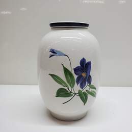 AUTHENTICATED TIFFANY & CO 8in FLORAL PAINTED CERAMIC VASE