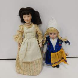 Bundle of 2 Assorted Porcelain Dolls