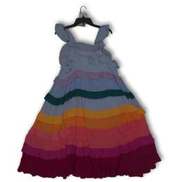 Crown & Ivy Womens Maxi Dress Pullover Ruffle Tiered Multicolor Size XL alternative image