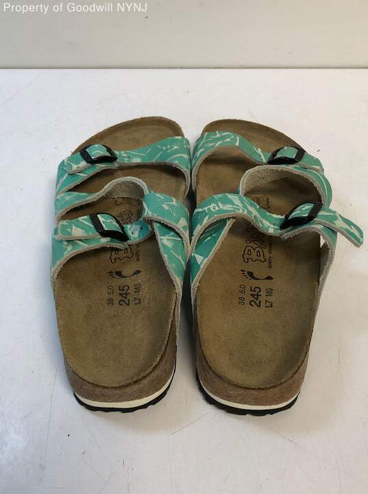 Birki's Women's Salina 3 Strap Sandals Green/White Size 7 image number 3