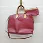 Burgundy Dooney and Bourke Pebbled Leather Shoulder Bag with Mini Pouch, Used image number 2