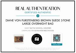 AUTHENTICATED DIANE VON FURSTENBURG SUEDE 3 TONE OVERNIGHT BAG 18x11x8in alternative image