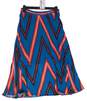Womens Blue Chevron Pleated Side Zipper A Line Skirt Size Small image number 1