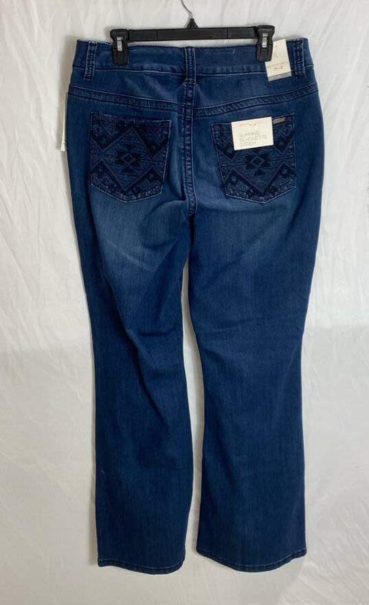 NWT Melissa McCarthy Seven7 Womens Blue Slim Fit Denim Flared Leg Jeans Size 14 image number 2