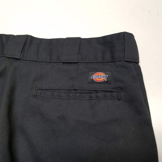 Mens Black Flat Front 874 Original Fit Straight Leg Chino Pants Size 34X30 image number 4