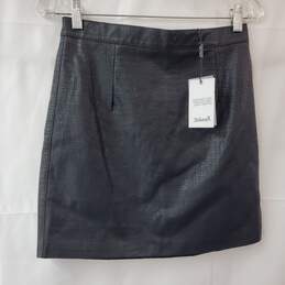 Bardot Black Croc Faux Leather Mini Skirt Women's 6 NWT