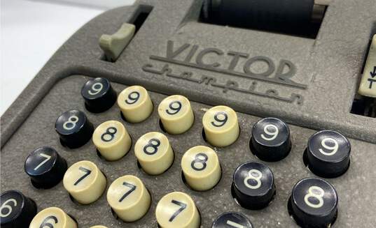 Vintage VICTOR Champion 6 Column Hand Crank Adding Machine For Parts - Repair image number 2