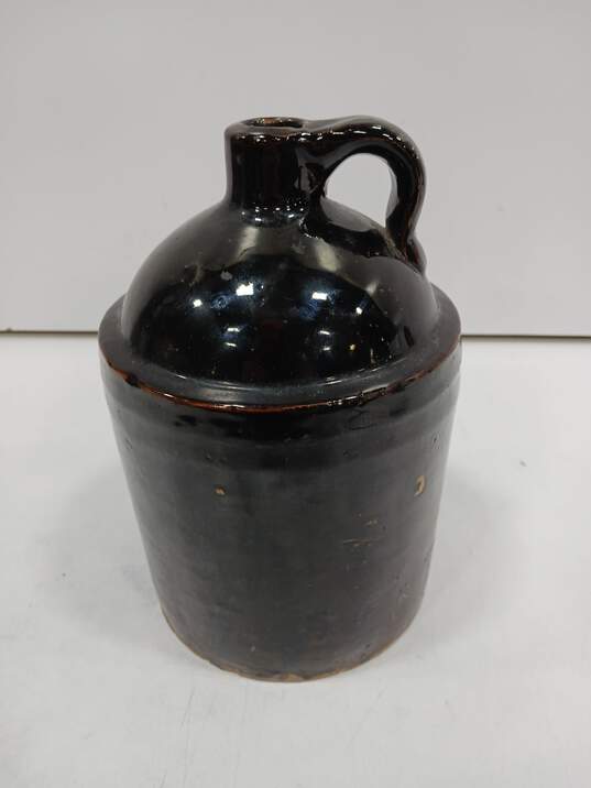 VTG Brown Ceramic Jug 9"x 5" image number 3