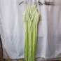 Blondie Nites Lime Green Embroidered Beaded Sleeveless Satin Party Dress Sz 5-6 image number 2