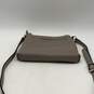 Dana Buchman Womens Gray Leather Zipper Adjustable Strap Crossbody Bag Purse image number 3