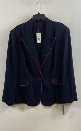 NWT Courtenay Womens Blue Long Sleeve Single Breasted Blazer Jacket Size 24W