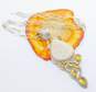 Rocky's Designs 925 Yellow Glass & Fossilized Coral Pendant Necklace 25.6g image number 2