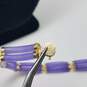 HN 14k Gold Double Row Lavender Jade Bracelet 19.6g image number 5