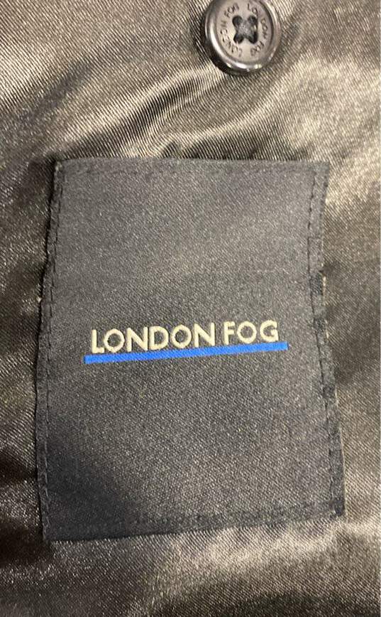London Fog Mens Black Long Sleeve Collared Pockets Winter Overcoat Size 44 image number 4