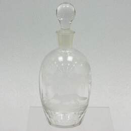 Vintage Etched Fox Glass Decanter w/ Stopper