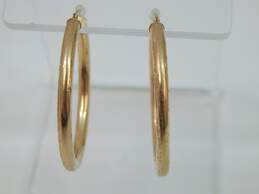 14K Yellow Gold Polished Hoop Earrings 2.3g