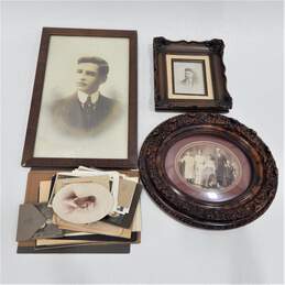 VNTG ATQ Family Portraits Photos Photographs Wedding Post Cards Ornate Frames