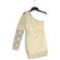 NWT Windsor Womens Cream Floral Lace One Shoulder Long Sleeve Mini Dress Size M image number 2