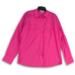 NWT Ariat Womens Pink Long Sleeve Front Pocket Button-Up Shirt Size XXL