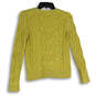Womens Yellow Knitted Long Sleeve Crew Neck Pullover Sweater Size XS image number 2