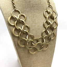 Designer Stella & Dot Gold-Tone Double Layer Chunky Chain Necklace