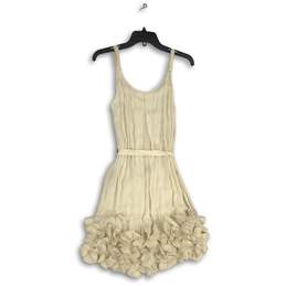 NWT Yoana Baraschi Womens Beige Sleeveless V-Neck Tie Waist A-Line Dress Size 6 alternative image