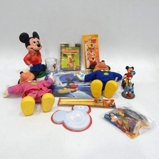 Vintage Disney Mickey Mouse Lot Sealed Cassettes Desk Supplies Notepad Coin Bank image number 1