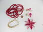 VNTG Pink Lucite, Aurora Borealis & Enamel Jewelry image number 2