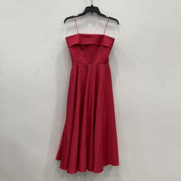 Womens Red Sleeveless Spaghetti Strap Knee Length Fit & Flare Dress Size 4
