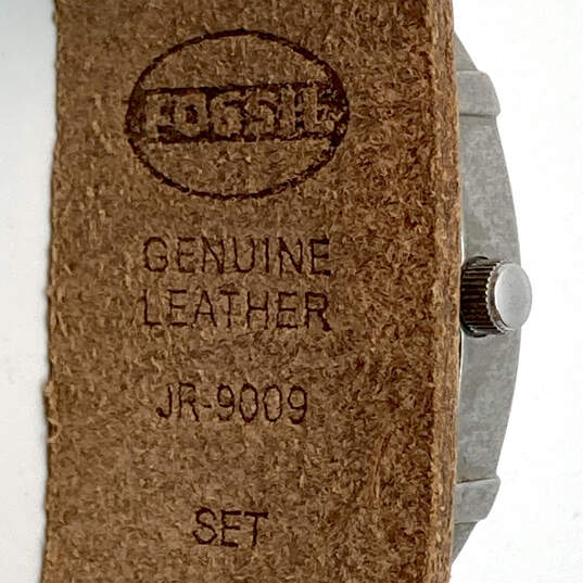 Designer Fossil JR-9009 Brown Leather Strap Analog Dial Quartz Wristwatch image number 5