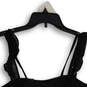 NWT Womens Black Sleeveless Back Zip Peplum Blouse Top Size XS image number 4