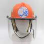 Vintage Bullard Firedome II Fire Helmet DRIVER Orange Yellow Neck w/Face Shield image number 4