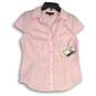 NWT Jones New York Womens Pink Collared Cap Sleeve Button-Up Shirt Size M image number 1