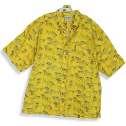 Men's Columbia Yellow Button-Up Shirt Size XL