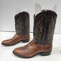 Men's Brown Leather Cowboy Boots Size 10.5 image number 2