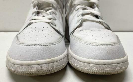 Nike Air Jordan 1 Mid Triple White Sneakers 554725-126 Size 6.5Y/8W image number 2