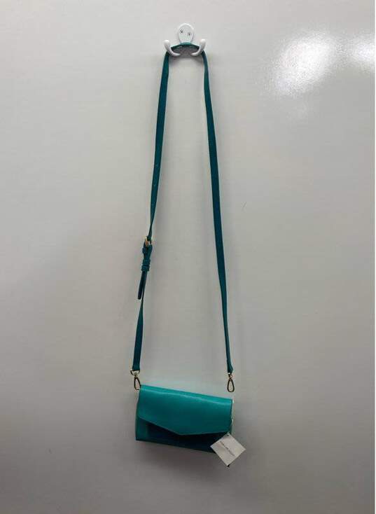 Vera Bradley Teal Genuine Leather Ultimate Crossbody Bag NWT image number 1