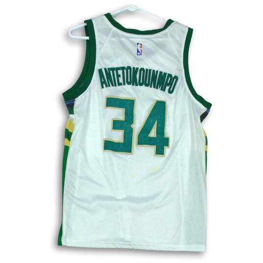 NBA Nike White Green Bucks Jersey #34 Antetokounmpo Size 48 image number 2