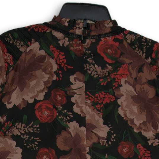 Torrid Womens Multicolor Floral Mock Neck Short Sleeve Blouse Top Size 1 Plus image number 4
