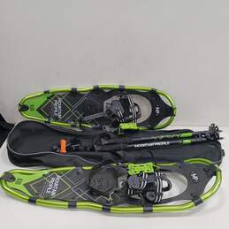 Black & Green Snowshoes In Bag w/ Accessories