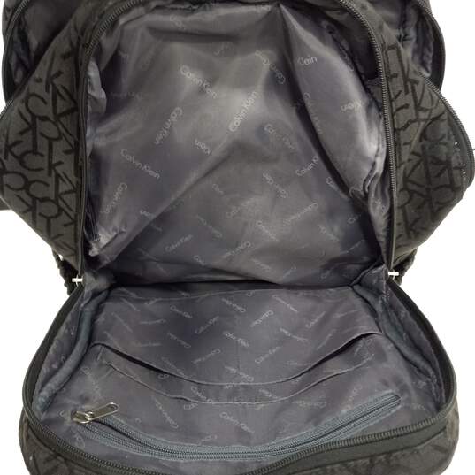 Calvin Klein Black Monogram Pattern Backpack image number 5