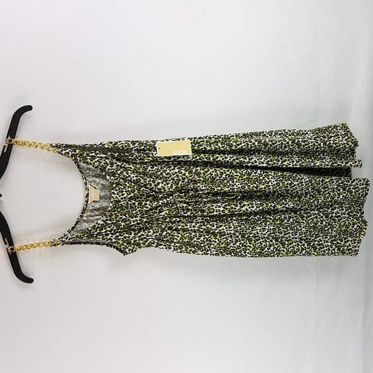 Buy the Michael Kors Women Green Brown Cheetah Print Chain Strap Summer  Dress L NWT | GoodwillFinds